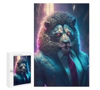 Rompecabezas 1000 PCS Boss Lion in Suit Rompecabezas para Adultos Juguete Decoración De Pared Regalo De Cumpleaños Oferta como Regalos para Toda La Familia 1000 PCS