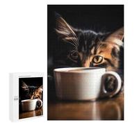 Rompecabezas 1000 PCS Caffeine Cat 1 Rompecabezas para Adultos Juguete Decoración De Pared Regalo De Cumpleaños Oferta como Regalos para Toda La Familia 1000 PCS