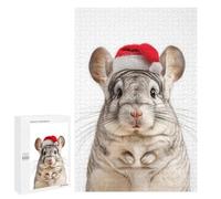 Rompecabezas 1000 PCS Chinchilla Wearing A Santa Hat Rompecabezas para Adultos Juguete Decoración De Pared Regalo De Cumpleaños Oferta como Regalos para Toda La Familia 1000 PCS