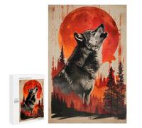 Rompecabezas 1000 PCS Crimson Moon Wolf Call Rompecabezas para Adultos Juguete Decoración De Pared Regalo De Cumpleaños Oferta como Regalos para Toda La Familia 1000 PCS