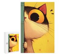 Rompecabezas 1000 PCS Curious Cat Peeking Rompecabezas para Adultos Juguete Decoración De Pared Regalo De Cumpleaños Oferta como Regalos para Toda La Familia 1000 PCS