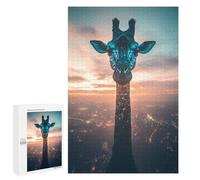 Rompecabezas 1000 PCS Curious Cosmic Giraffe Rompecabezas para Adultos Juguete Decoración De Pared Patrón De Ensamblaje Oferta como Regalos para Toda La Familia 1000 PCS