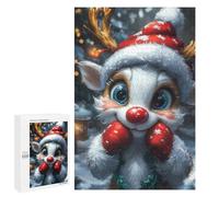 Rompecabezas 1000 PCS Cute Christmas Reindeer Funny Rompecabezas para Adultos Juguete Decoración De Pared Patrón De Ensamblaje Oferta como Regalos para Toda La Familia 1000 PCS