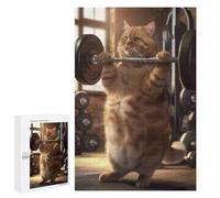 Rompecabezas 1000 PCS Fitness Cat Workout Fit Rompecabezas para Adultos Juguete Decoración De Pared Regalo De Cumpleaños Oferta como Regalos para Toda La Familia 1000 PCS