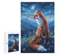 Rompecabezas 1000 PCS Fox Family in Moonlit Field Rompecabezas para Adolescentes Que Mejoran La Memoria Juegos Familiares De Ingenio Difíciles Y Desafiantes 1000 PCS