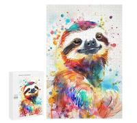 Rompecabezas 1000 PCS Funny Sloth Watercolor Rompecabezas para Adultos Juguete Decoración De Pared Patrón De Ensamblaje Oferta como Regalos para Toda La Familia 1000 PCS
