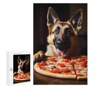 Rompecabezas 1000 PCS German Shepherd Pizza Dog Rompecabezas Juguetes Antiestrés Pero Divertidos Y Humorísticos Oferta como Regalos para Toda La Familia 1000 PCS