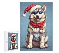 Rompecabezas 1000 PCS Husky Christmas Rompecabezas para Adultos Juguete Decoración De Pared Patrón De Ensamblaje Oferta como Regalos para Toda La Familia 1000 PCS