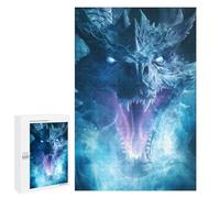 Rompecabezas 1000 PCS Ice Dragons Blizzard Roar Rompecabezas para Adultos Juguete Decoración De Pared Patrón De Ensamblaje Oferta como Regalos para Toda La Familia 1000 PCS