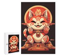 Rompecabezas 1000 PCS Lucky Maneki Neko Cat Art Rompecabezas para Adultos Juguete Decoración De Pared Regalo De Cumpleaños Oferta como Regalos para Toda La Familia 1000 PCS