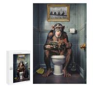 Rompecabezas 1000 PCS Monkey on The Toilet Rompecabezas para Adultos Juguete Decoración De Pared Regalo De Cumpleaños Oferta como Regalos para Toda La Familia 1000 PCS