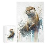 Rompecabezas 1000 PCS Otter Joy Watercolor Rompecabezas para Adultos Juguete Decoración De Pared Patrón De Ensamblaje Oferta como Regalos para Toda La Familia 1000 PCS