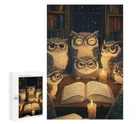 Rompecabezas 1000 PCS Owls Reading by Candlelight Rompecabezas para Adultos Juguete Decoración De Pared Regalo De Cumpleaños Oferta como Regalos para Toda La Familia 1000 PCS