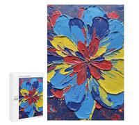 Rompecabezas 1000 PCS para Adolescentes Abstract Floral Painting with Bold Colors Rompecabezas para Adultos Juego Práctico Arte De Pared Desafiante De Completar 1000 PCS