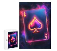 Rompecabezas 1000 PCS para Adolescentes Ace of Spades Neon Rompecabezas para Adultos Juego Práctico Pero Divertido Y Humorístico Regalo De Cumpleaños, Regalos, 1000 PCS