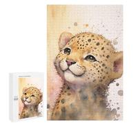 Rompecabezas 1000 PCS para Adolescentes Adorable Cheetah Cub Portrait Rompecabezas para Adultos Juego Familiar Una Obra De Arte como Regalo para Toda La Familia 1000 PCS