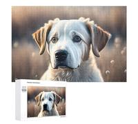 Rompecabezas 1000 PCS para Adolescentes Adorable Yellow Labrador Puppy Rompecabezas para Adultos Juguete Decoración De Pared Mejora La Memoria Ayuda A Ejercitar El Cerebro 1000 PCS
