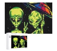 Rompecabezas 1000 PCS para Adolescentes Aliens in Space Peaceful Encounter Rompecabezas para Adultos Juego De Ingenio Análisis Y Lógica 1000 PCS