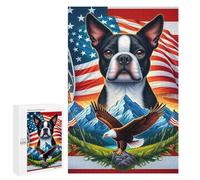 Rompecabezas 1000 PCS para Adolescentes American Spirit Patriotic Artwork with Eagle and Flags Rompecabezas para Adultos Juego De Ingenio Análisis Y Lógica 1000 PCS