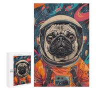 Rompecabezas 1000 PCS para Adolescentes Animal Pug Astronaut Space Rompecabezas para Adultos Juego Práctico Regalo De Cumpleaños Regalo De Cumpleaños, Regalos, 1000 PCS