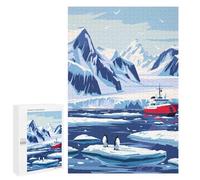 Rompecabezas 1000 PCS para Adolescentes Antarctica Landscape with Penguins Rompecabezas para Adultos Juego Práctico Arte De Pared Desafiante De Completar 1000 PCS