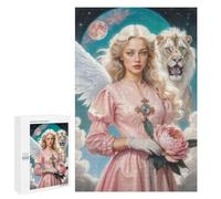 Rompecabezas 1000 PCS para Adolescentes Archangel Ariel with Lion and Peony Rompecabezas para Adultos Juego Práctico Arte De Pared Desafiante De Completar 1000 PCS