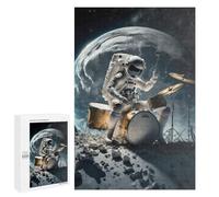 Rompecabezas 1000 PCS para Adolescentes Astronaut Drummer on The Moon Rompecabezas para Adultos Juguete Decoración De Pared Mejora La Memoria Ayuda A Ejercitar El Cerebro 1000 PCS