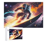 Rompecabezas 1000 PCS para Adolescentes Astronaut Surfing in Space -19 Rompecabezas para Adultos Juegos Divertidos Una Obra De Arte Ayuda A Ejercitar El Cerebro 1000 PCS