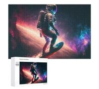 Rompecabezas 1000 PCS para Adolescentes Astronaut Surfing in Space -3 Rompecabezas para Adultos Juego Familiar Carrera De Velocidad De Manos Regalos para Reducir El Estrés 1000 PCS