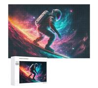 Rompecabezas 1000 PCS para Adolescentes Astronaut Surfing in Space -5 Rompecabezas Juegos Relajantes Mejora La Memoria Oferta como Regalos para Toda La Familia 1000 PCS