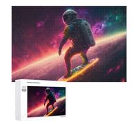 Rompecabezas 1000 PCS para Adolescentes Astronaut Surfing in Space -8 Rompecabezas Juegos Relajantes Mejora La Memoria Oferta como Regalos para Toda La Familia 1000 PCS