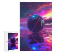 Rompecabezas 1000 PCS para Adolescentes Basketball Sport Neon Rompecabezas Juego De Ingenio Aliviador De Estrés Desafiante para Completar 1000 PCS