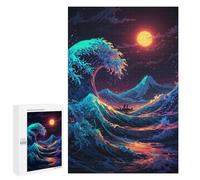 Rompecabezas 1000 PCS para Adolescentes Big Wave Moonlit Voyage Rompecabezas para Adultos Juego Familiar Decoración del Hogar para Cumpleaños, Navidad 1000 PCS