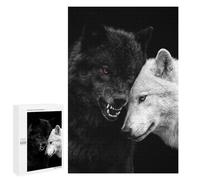 Rompecabezas 1000 PCS para Adolescentes Black and White Wolves Love Rompecabezas para Adultos Juegos Relajantes Arte De Pared Oferta como Regalos para Toda La Familia 1000 PCS