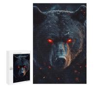 Rompecabezas 1000 PCS para Adolescentes Black Bear with Red Eyes Rompecabezas para Adultos Juego Práctico Regalo De Cumpleaños Regalo De Cumpleaños, Regalos, 1000 PCS