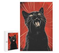 Rompecabezas 1000 PCS para Adolescentes Black Cat Propaganda Rompecabezas para Adultos Juego Práctico Arte De Pared Desafiante De Completar 1000 PCS