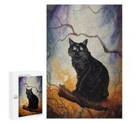 Rompecabezas 1000 PCS para Adolescentes Black Cat The Haunt Paint Rompecabezas Juegos Familiares Ensamblaje De Patrones Cumpleaños Y Navidad 1000 PCS