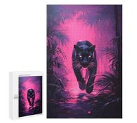 Rompecabezas 1000 PCS para Adolescentes Black Panther in Neon Jungle Rompecabezas para Adultos Juguete Decoración De Pared Difícil Difícil Desafiante De Completar 1000 PCS