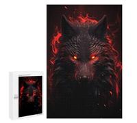 Rompecabezas 1000 PCS para Adolescentes Black Wolf Red Eyes Rompecabezas Juegos Familiares Ensamblaje De Patrones Cumpleaños Y Navidad 1000 PCS