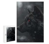 Rompecabezas 1000 PCS para Adolescentes Black Wolf Red Eyes Rompecabezas para Adultos Juguetes DIY para La Diversión Familiar Ayuda A Ejercitar El Cerebro 1000 PCS