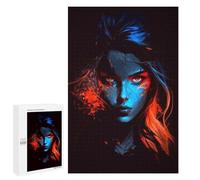 Rompecabezas 1000 PCS para Adolescentes Blue and Red Abstract Portrait Rompecabezas para Adultos Juguete Decoración De Pared Difícil Difícil Desafiante De Completar 1000 PCS