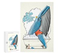Rompecabezas 1000 PCS para Adolescentes Blue Whale in The Bath Rompecabezas para Adultos Juego Práctico Arte De Pared Desafiante De Completar 1000 PCS