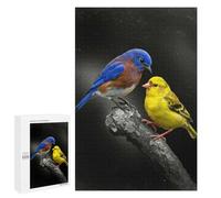 Rompecabezas 1000 PCS para Adolescentes Bluebird and Yellow Bird on Branch Rompecabezas DIY Juguetes Una Obra De Arte como Regalo para Toda La Familia 1000 PCS
