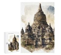 Rompecabezas 1000 PCS para Adolescentes Borobudur Temple Painting Rompecabezas para Adultos Juego Familiar Decoración del Hogar para Cumpleaños, Navidad 1000 PCS