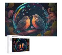 Rompecabezas 1000 PCS para Adolescentes Bubble of Birds in Fantasy Forest Rompecabezas para Adultos Juegos Relajantes Decoración Interacción Entre Padres E Hijos 1000 PCS