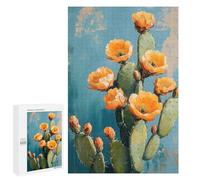Rompecabezas 1000 PCS para Adolescentes Cactus Blossom in A Desert Painting Rompecabezas para Adultos Juego Práctico Arte De Pared Desafiante De Completar 1000 PCS