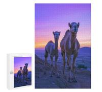 Rompecabezas 1000 PCS para Adolescentes Camel Family at Sunset Rompecabezas para Adultos Juego Práctico Regalo De Cumpleaños Regalo De Cumpleaños, Regalos, 1000 PCS