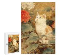 Rompecabezas 1000 PCS para Adolescentes Cat Among Flowers Vintage Painting Rompecabezas para Adultos Juego Práctico Regalo De Cumpleaños Regalo De Cumpleaños, Regalos, 1000 PCS