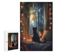 Rompecabezas 1000 PCS para Adolescentes Cat by The Window Rompecabezas para Adultos Juego Práctico Pero Divertido Y Humorístico Regalo De Cumpleaños, Regalos, 1000 PCS