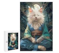 Rompecabezas 1000 PCS para Adolescentes Cat Monk Meditate Mystic Rompecabezas para Adultos Juego Práctico Pero Divertido Y Humorístico para Cumpleaños, Navidad 1000 PCS